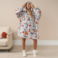 Load image into Gallery viewer, Gonk Print Hoodie Blanket - Grey