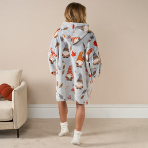 Gonk Print Hoodie Blanket - Grey