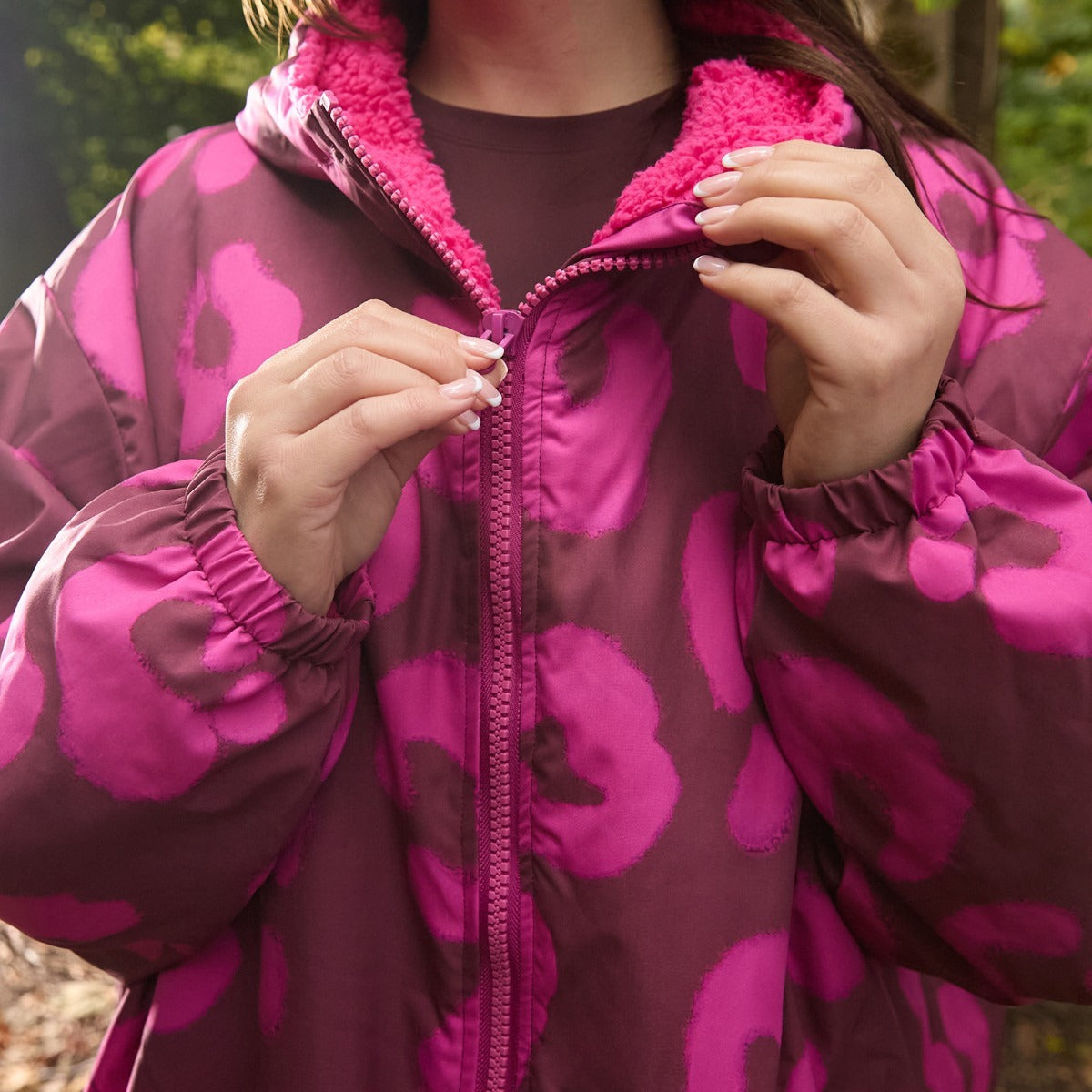 Adults Water Resistant Leopard Print Sherpa Drying Robes