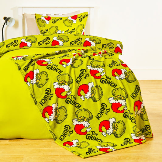 The Grinch Printed Throw - Green
