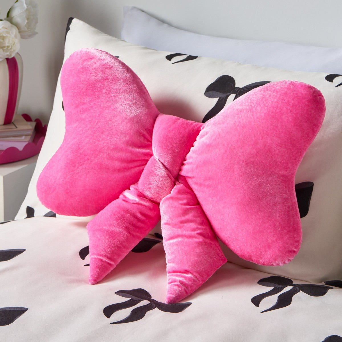 Bow Cushion- Pink or Monochrome