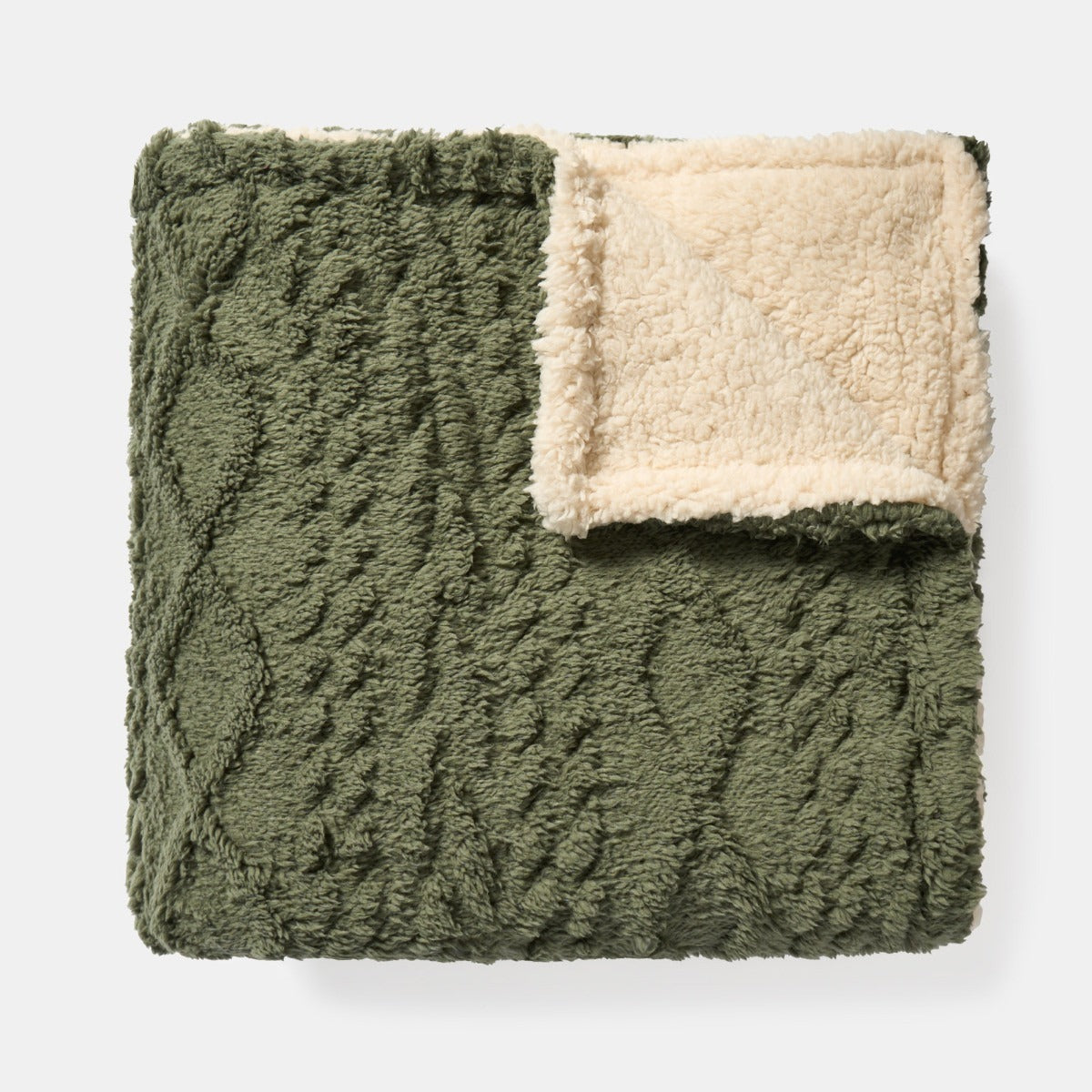Cable Knit Sherpa Throw