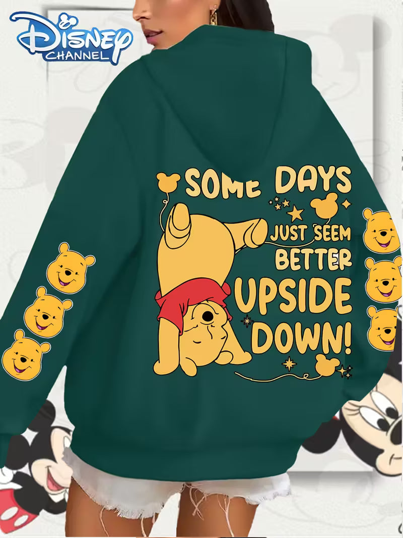 Winnie the Pooh SOME DAYS JUST SEEM BETTER UPSIDE Printed Pattern Hoodie