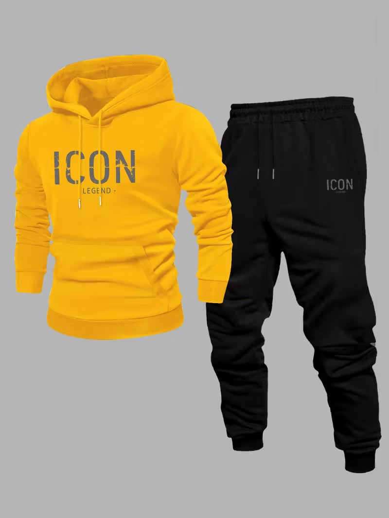 Inspirational Pattern Men's Hoodie and Sweatpants Set