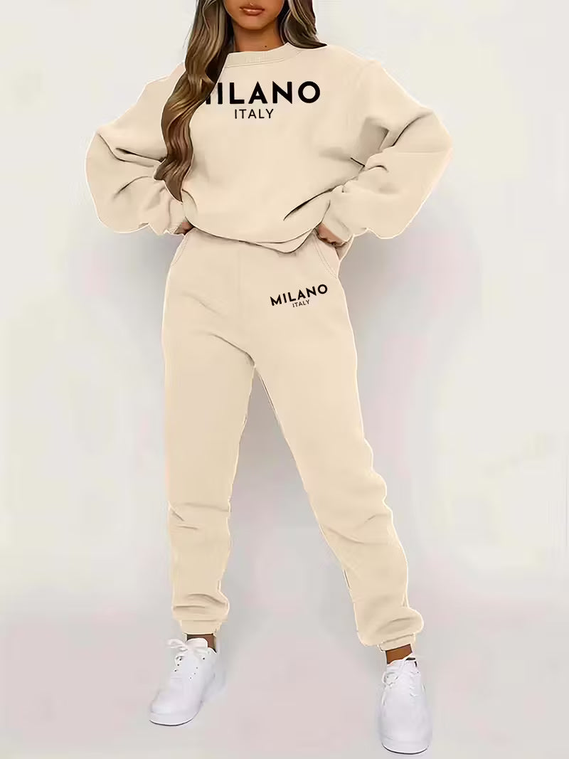 Graphic Print Two Piece Set