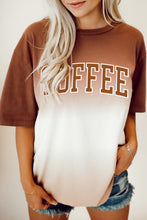 Load image into Gallery viewer, Brown COFFEE Gradient Color Print Half Sleeve T Shirt