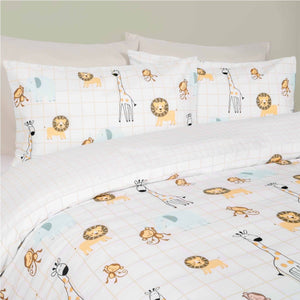 Safari Jungle Print Duvet Cover Set - Natural