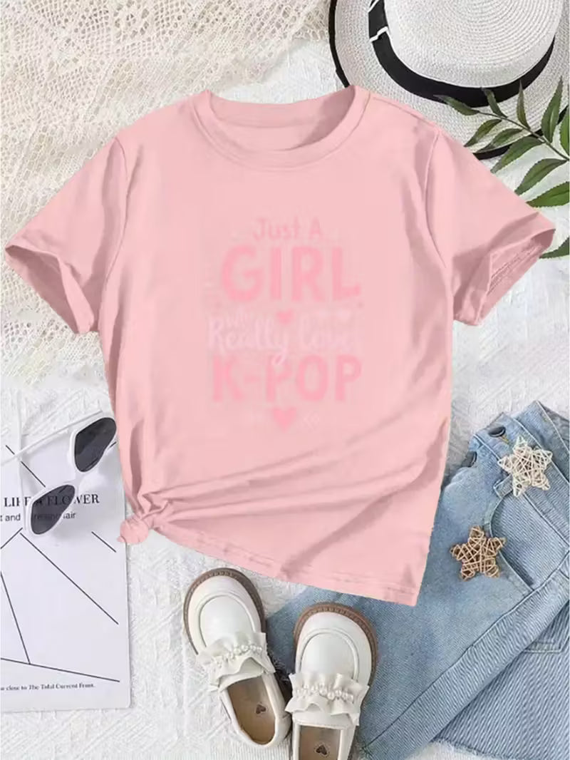 Girls K Pop Graphic T Shirt
