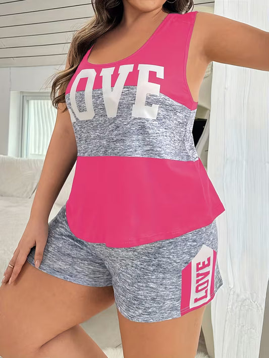 Plus Size Women'S Fashion Casual Loungewear Pajama Set