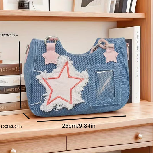 Shoulder Crossbody Bag with Star Pattern