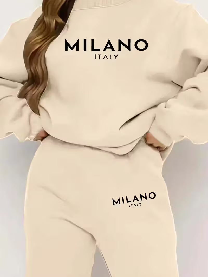 Graphic Print Two Piece Set