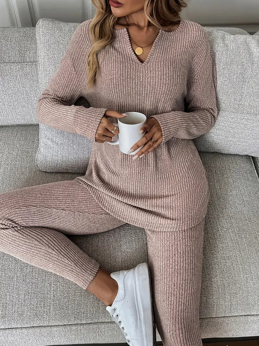 Women'S Long Sleeve Top & Leggings Set