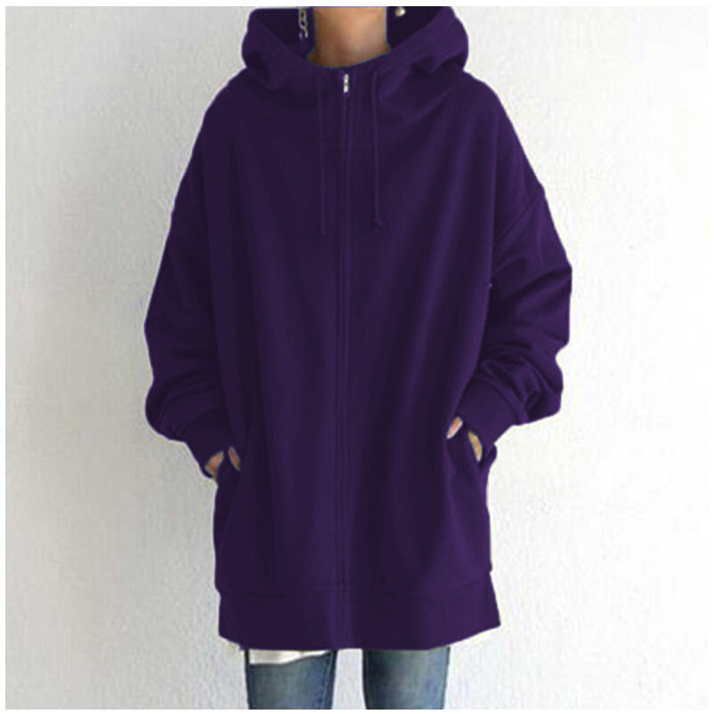 Oversized Loose Hooded Coat Sweatshirt