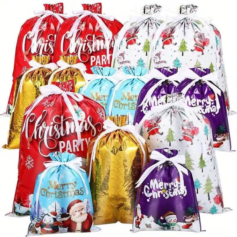 15 Packs Festive Christmas Gift Bags Set