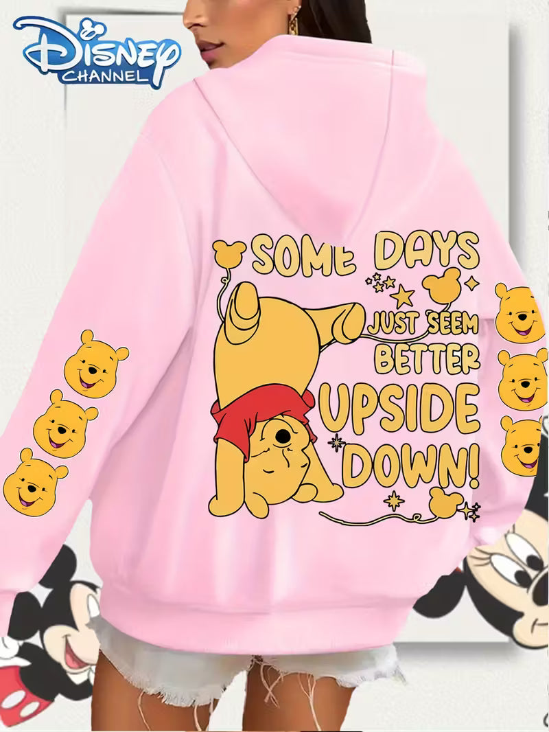 Winnie the Pooh SOME DAYS JUST SEEM BETTER UPSIDE Printed Pattern Hoodie