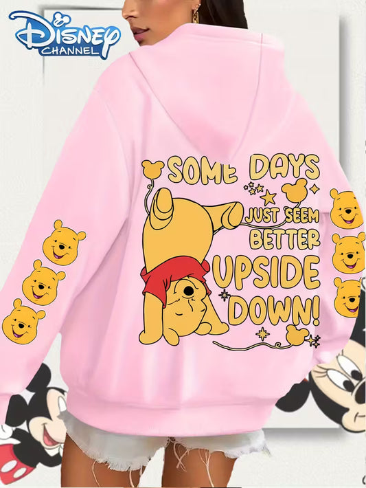 Winnie the Pooh SOME DAYS JUST SEEM BETTER UPSIDE Printed Pattern Hoodie