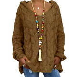 Plus SIze Twist Knitted Hooded Jumper