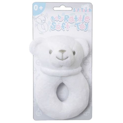 Soft Touch - White Bear Rattle Toy