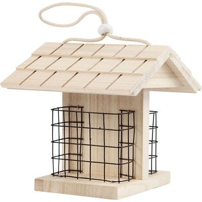 Wooden Lattice Hanging Bird Table