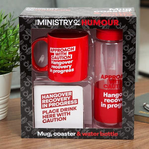 Hangover Mug, Coaster & Water Bottle Gift Set