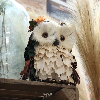 Autumnal Owl Decoration (15x13x18cm)