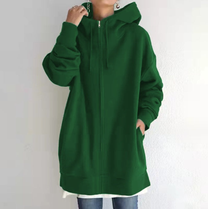 Oversized Loose Hooded Coat Sweatshirt
