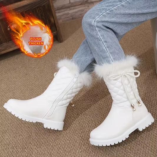 Girls' Winter Boots with Zipper Closure