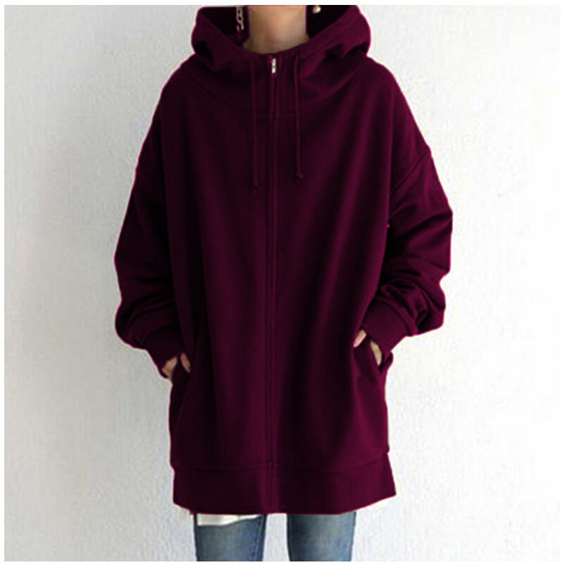Oversized Loose Hooded Coat Sweatshirt