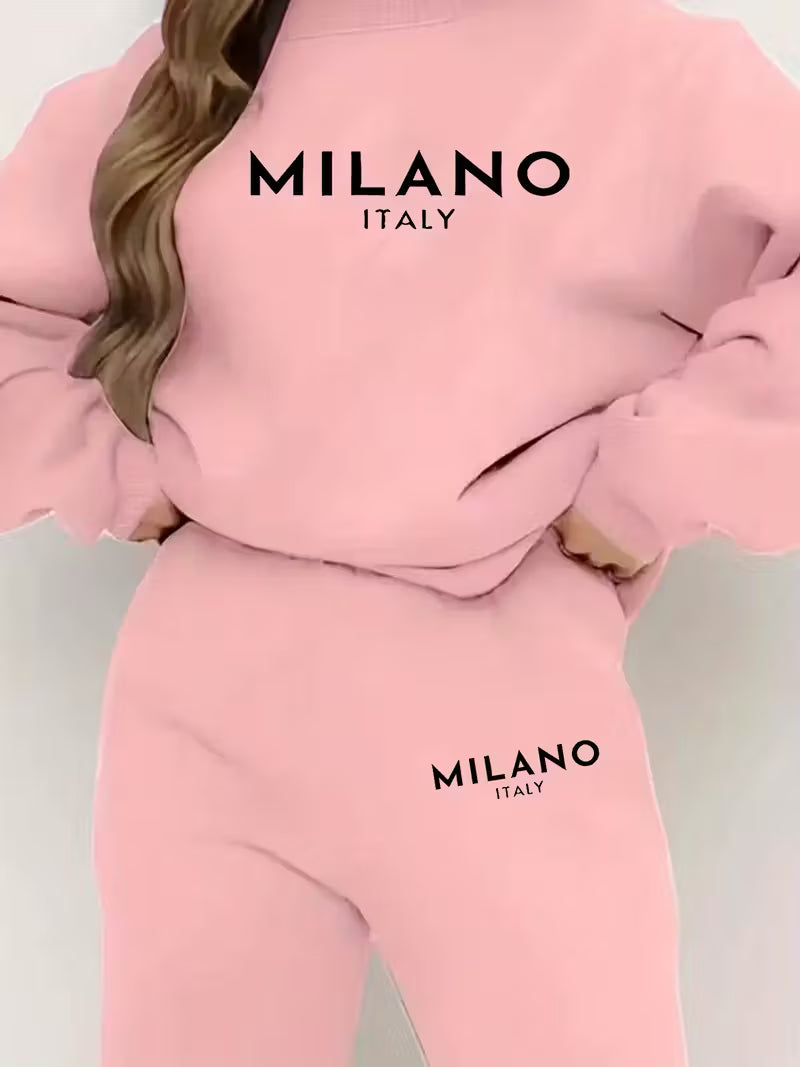 Graphic Print Two Piece Set