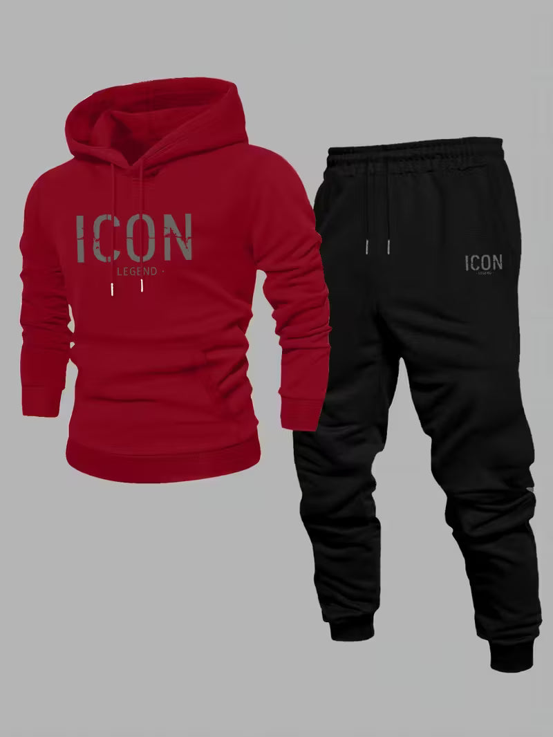 Inspirational Pattern Men's Hoodie and Sweatpants Set