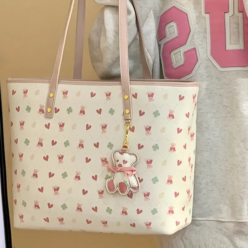 Pink Bear Laptop Tote Bag