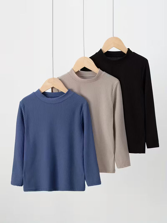 Set of 3 Long-Sleeve T-Shirts For Boys