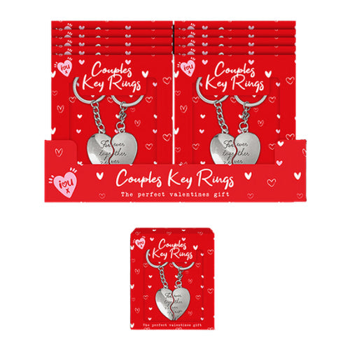 Twin Heart Couples Key Ring