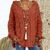 Plus SIze Twist Knitted Hooded Jumper