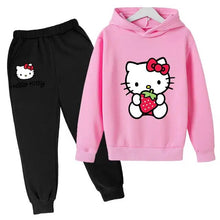 Load image into Gallery viewer, Kids 2PC Hello Kitty Tracksuit Set