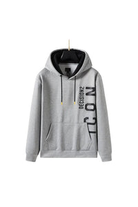 Grey Decision 2 Icon Print Fleece Hoodie