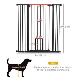 Extra Tall Dog Gate with Cat Door Auto Close