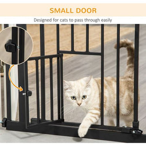 Extra Tall Dog Gate with Cat Door Auto Close