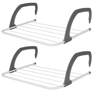 2x GREY Over Radiator Clothes Airer