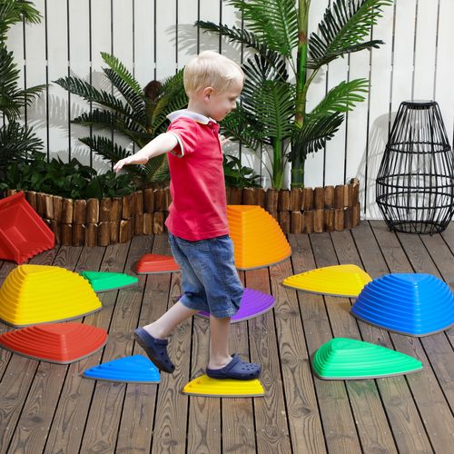 11 PCs Kids Stepping Stones, Balance River Stones, Obstacle Course
