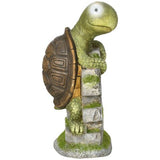 Tortoise Sculpture Garden Statue with Solar LED Light