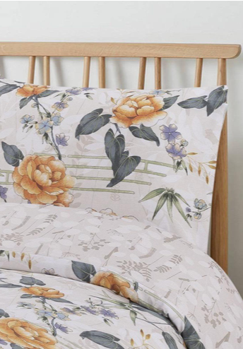 Classic Oriental Floral Duvet Cover Set