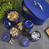 5 Piece Kitchen Canister Set - Hexagonal Navy