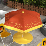 Kids Bistro Table and Chair Set with Lion Theme, Adjustable Parasol