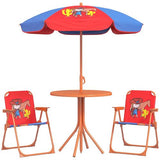 Kids Bistro Table and Chair Set with Cowboy Theme, Adjustable Parasol