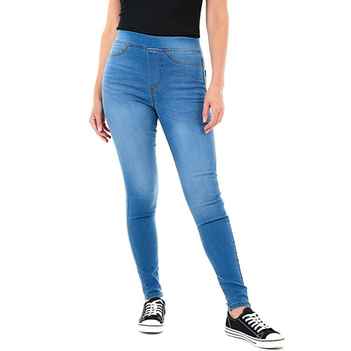 Ladies Mid Wash Look Jeggings