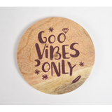 Good Vibes Only Mango Wood Coasters (set of 4)