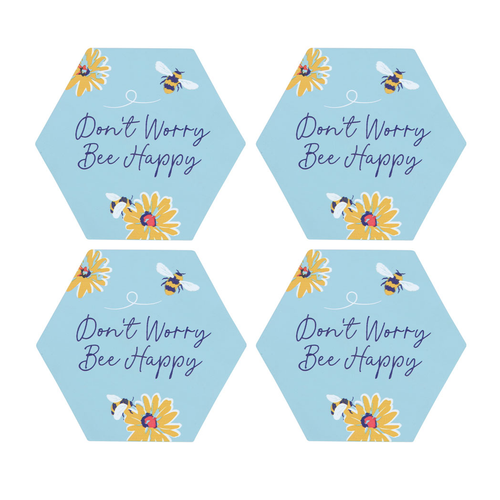 Don't Worry Be Happy Coaster Set