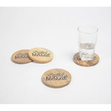 Thankful Grateful Blessed Mango Wood Coasters (set of 4)