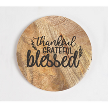 Load image into Gallery viewer, Thankful Grateful Blessed Mango Wood Coasters (set of 4)